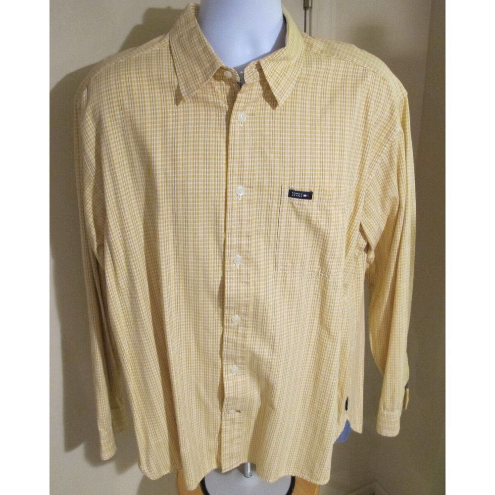 Men's Large Tommy Jeans Long Sleeve Button Down Shirt‎